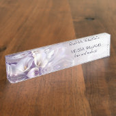 Luxusvolle lila Blumen Namensplakette (Seite)