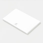 Luxusweiß und Silber Personalisiert Monogram Post-it Klebezettel (angewinkelt)