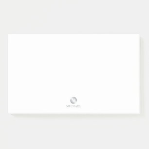 Luxusweiß und Silber Personalisiert Monogram Post-it Klebezettel
