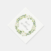 Luxusweißer Rosenblumenrahmen Serviette (Ecke)