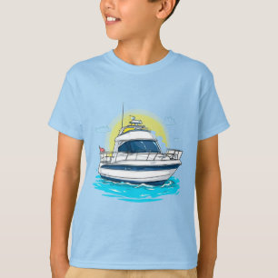 Luxusyacht segelt unter sonnigem Himmel T-Shirt