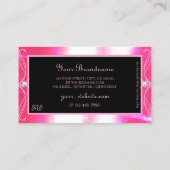Luxuy Black Pink Sparkle Jewels Ornaments Initials Visitenkarte (Rückseite)