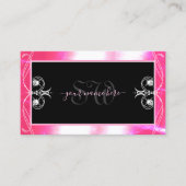 Luxuy Black Pink Sparkle Jewels Ornaments Initials Visitenkarte (Vorderseite)