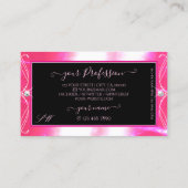 Luxuy Black Pink Sparkle Jewels Ornaments Monogram Visitenkarte (Rückseite)