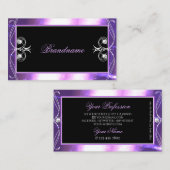 Luxuy Verziert Black Lila Sparkle Jewels gequiggel Visitenkarte (Vorne/Hinten)