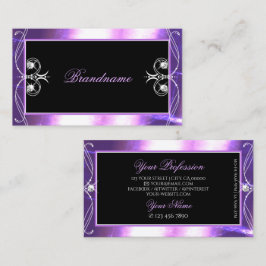 Luxuy Verziert Black Lila Sparkle Jewels gequiggel Visitenkarte