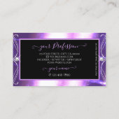 Luxuy Verziert Black Lila Sparkle Juwelen mit Logo Visitenkarte (Rückseite)