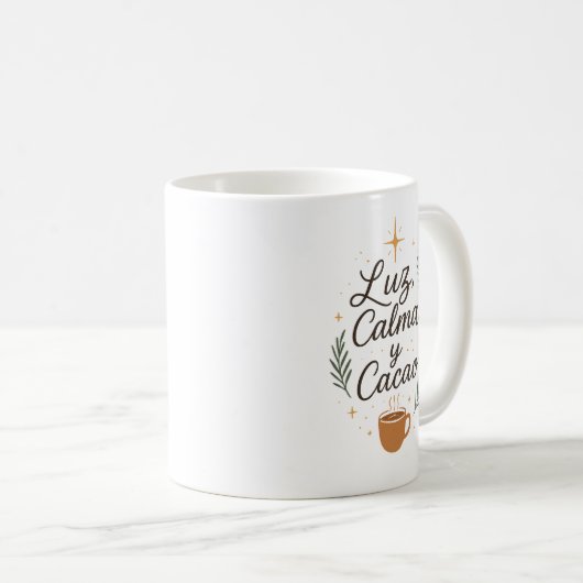 ✨ Luz, Calma y Cacao – Diseño Navideño Aesthetic Kaffeetasse (VorderseiteRechts)