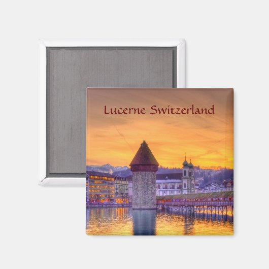 Luzern (Luzern) Schweiz HDR. Fotografie Magnet (Vorderseite/Rückseite)