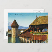 Luzern; mittelalterliche Brücke Postkarte (Vorne/Hinten)
