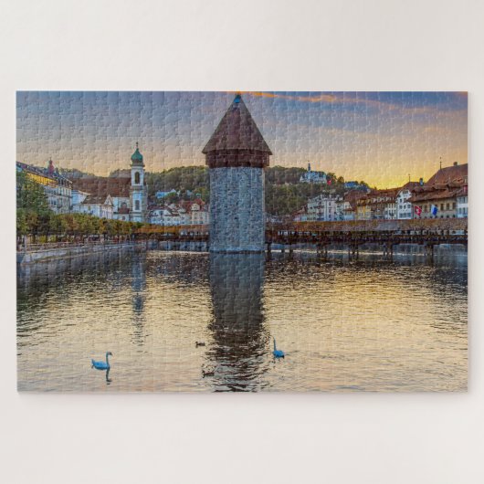 Luzern, Schweiz bei Dämmerung Puzzle (Horizontal)