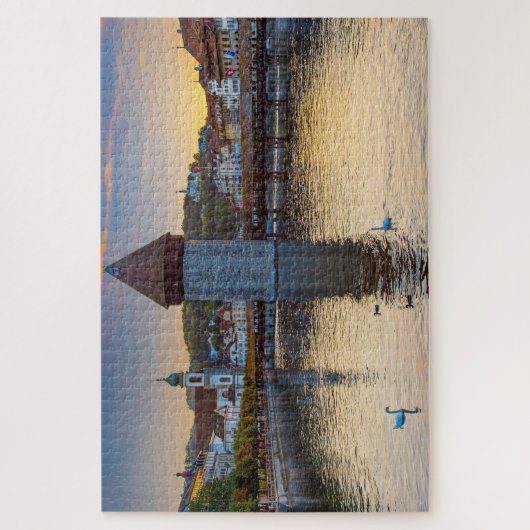 Luzern, Schweiz bei Dämmerung Puzzle (Vertikal)
