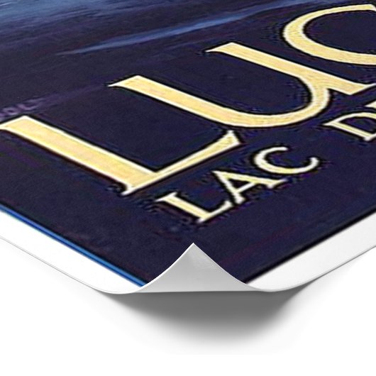 Luzern, Schweiz, Blick auf See und Turm, Poster (Ecke)