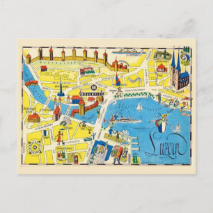 Luzern Schweiz Farbkarte Postkarte