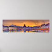 Luzern Schweiz HDR. Panoramafoto Poster (Vorne)