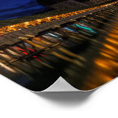 Luzern Schweiz Kapellbrücke bei Nacht Poster (Ecke)