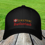 Luzern & Schweiz Mode / Patriot der Schweizer Flag Bestickte Baseballkappe<br><div class="desc">Stickereihats: Schweiz & Luzern,  Swiss Flag Fashion Baseball / LKWs für Schweizer Patrioten - Liebe mein Land,  Reise,  Urlaub / Sportfans</div>