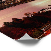 Luzern Schweiz & Mond über Pilatus Poster (Ecke)