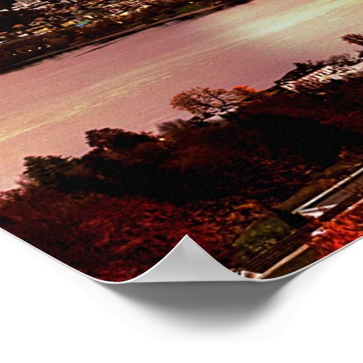 Luzern Schweiz & Mond über Pilatus Poster (Ecke)