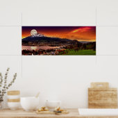 Luzern Schweiz & Mond über Pilatus Poster (Küche)