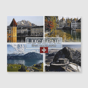 Luzern - Schweiz - Mosaik - Magnetkarte