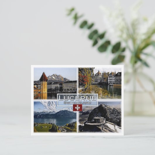 Luzern - Schweiz - Mosaik - Postkarte (Stehend Vorderseite)