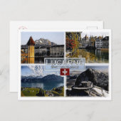 Luzern - Schweiz - Mosaik - Postkarte (Vorne/Hinten)