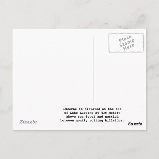 Luzern, Schweiz-Postkarte Postkarte (Rückseite)