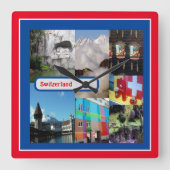 Luzern, Schweiz Quadratische Wanduhr (Vorderseite)