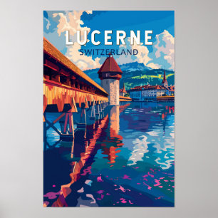Luzern Schweiz Reise Kunst Vintage Poster