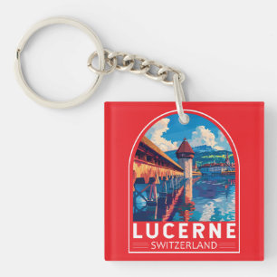 Luzern Schweiz Reise Kunst Vintage Schlüsselanhänger
