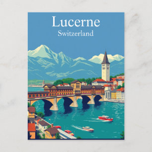 Luzern, Schweiz Reisen Alpen Stadtrundgang Postkarte