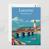 Luzern, Schweiz Reisen Alpen Stadtrundgang Postkarte (Vorne/Hinten)