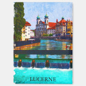 Luzern Schweiz Schweizer Wasserfarbe Magnet (Vorderseite)