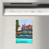 Luzern Schweiz Schweizer Wasserfarbe Magnet (In Situ (Geschirrspüler))