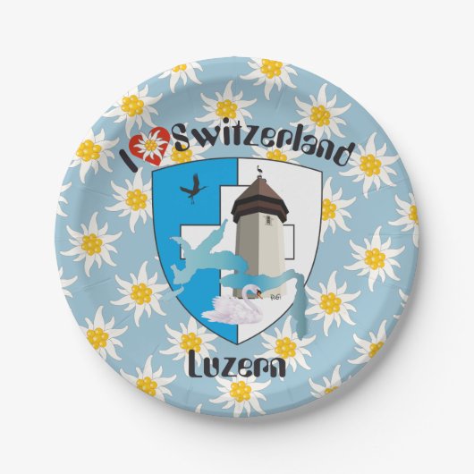 Luzern Schweiz Suisse Svizzera Pappteller (Vorderseite)