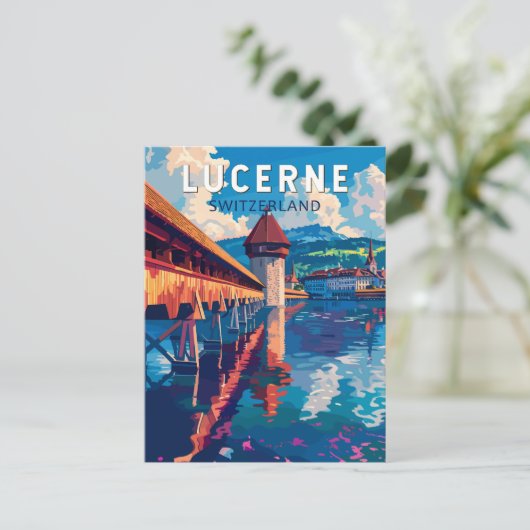 Luzern Schweiz Tourismus Vintag Postkarte (Stehend Vorderseite)