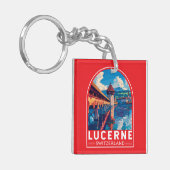 Luzern Schweiz Tourismus Vintag Schlüsselanhänger (Vorderseite links)