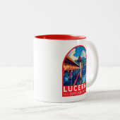 Luzern Schweiz Tourismus Vintag Zweifarbige Tasse (VorderseiteRechts)