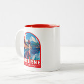 Luzern Schweiz Tourismus Vintag Zweifarbige Tasse (Vorderseite Links)