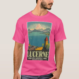 Luzern Schweiz Vintage Travel Poster T-Shirt