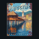 Luzern Schweiz Vintage Travel Postkarte<br><div class="desc">Mit dieser Vintage-Postkarte mit der Retro-Kunst der malerischen Stadt Schweiz erleben Sie den Charme Luzerns. Diese Postkarte ist perfekt für Sammler,  Reisende und Kunstliebhaber geeignet und zeigt Luzerns atemberaubende Architektur und landschaftliche Schönheit. Ideal für das Senden einer herzlichen Nachricht oder das Hinzufügen zu Ihrer ReiseMemorabilia-Sammlung.</div>