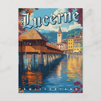 Luzern Schweiz Vintage Travel Postkarte