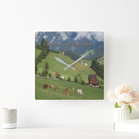 Luzern, Schweiz, Wall Clock Quadratische Wanduhr (Zuhause)