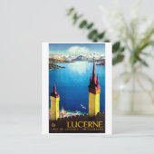 Luzern, Stadttürme, Landschaft, Seeblick Postkarte (Stehend Vorderseite)