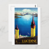 Luzern, Stadttürme, Landschaft, Seeblick Postkarte (Vorne/Hinten)