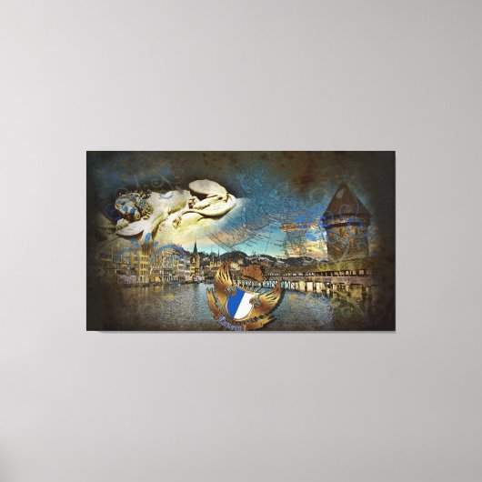 LUZERN Vintag Grunge - Leinwand (Vorderseite)