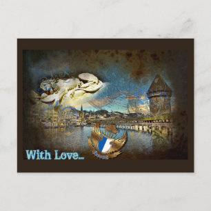 LUZERN Vintage Grunge - Postkarte