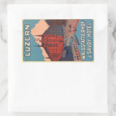 Luzern Waldtatterhof und Savoyhotel Rechteckiger Aufkleber (Tasche)