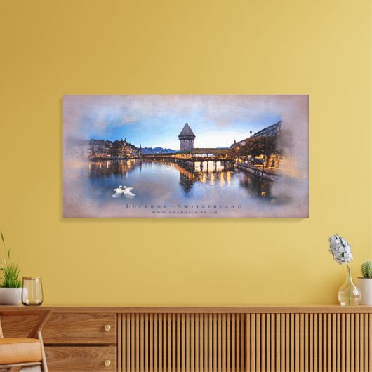 Luzern - Wrapped Canvas Leinwanddruck (Insitu (Wohnzimmer))